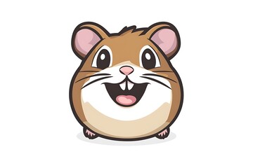 Hamster Face Logo on White Background | Cute Animal Branding Design