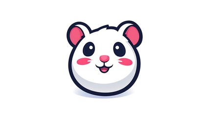 Obraz premium Hamster Face Logo on White Background | Cute Animal Branding Design