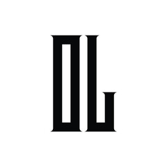 OL monogram logo design letter text name symbol monochrome logotype alphabet character simple logo
