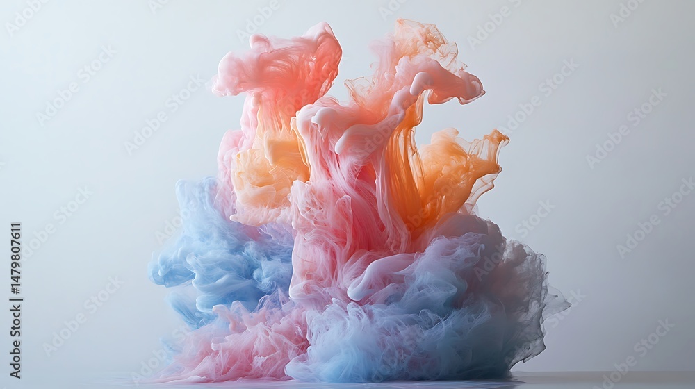 Aufkleber colorful ink clouds in water create a mesmerizing abstract pattern