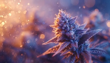 Vibrant close-up view of a frosty plant bud.