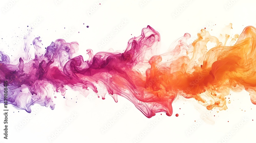 Poster colorful ink clouds in water create a mesmerizing abstract pattern