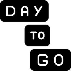 Day To Go Icon Countdown and Reminder Symbol
