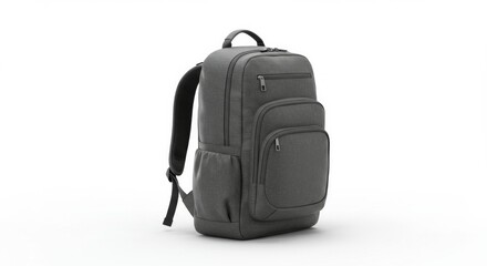 Naklejka premium Stylish gray backpack with multiple compartments ideal for various uses
