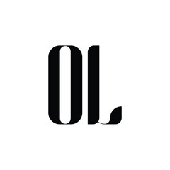 OL monogram logo design letter text name symbol monochrome logotype alphabet character simple logo