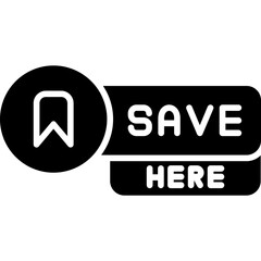 Save Here Icon File and Document Storage Symbol