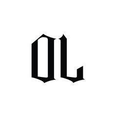 OL monogram logo design letter text name symbol monochrome logotype alphabet character simple logo