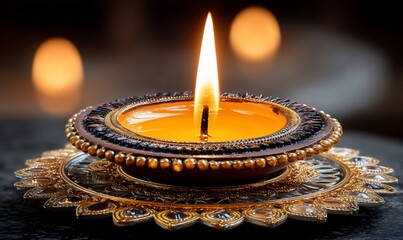 Radiant diya casting a warm glow