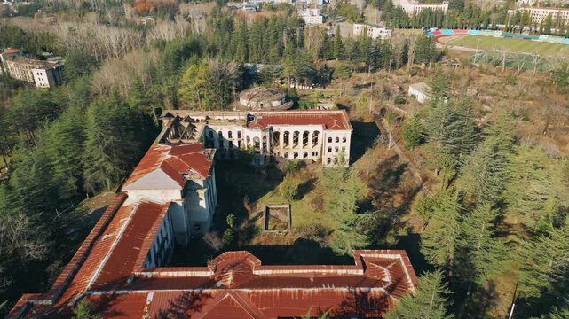 Ruins of Tskaltubo Spa Resort in Adjara, Georgia Captured From Above