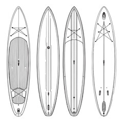 simple paddleboard silhouette on tranquil water vector art