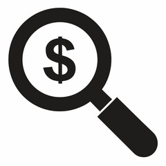 magnifying glass with dollar sign