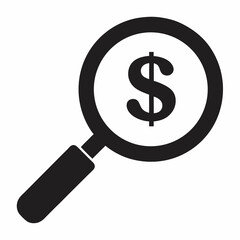 magnifying glass with dollar sign