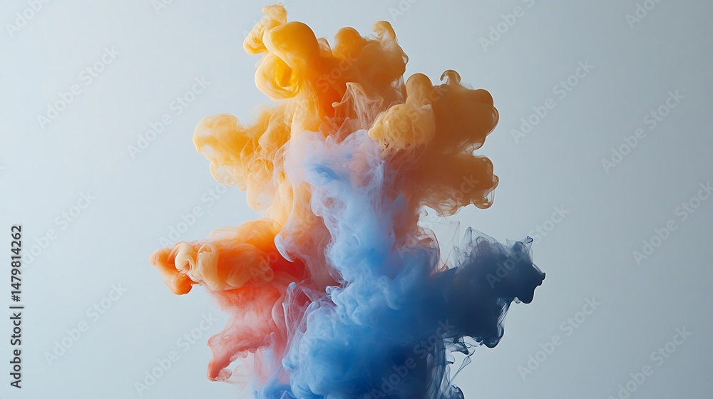 Aufkleber colorful ink clouds in water create a mesmerizing abstract pattern