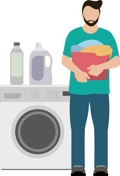 Man Doing Laundry
