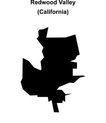 Redwood Valley (California) blank outline map