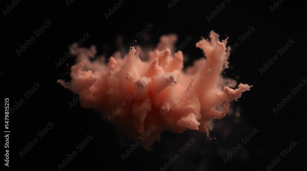 Poster pink cloud: a swirling cloud of pink emerges from a dark void, creating a captivating and ethereal e