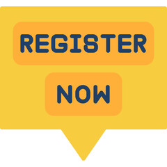 Register Now Icon Online Signup CTA Badge