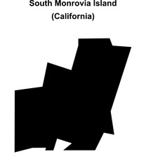 South Monrovia Island (California) blank outline map