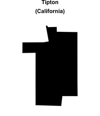 Tipton (California) blank outline map