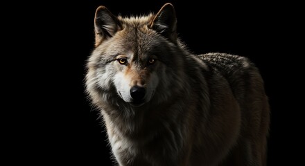 Fototapeta premium Wolf's Gaze: Dark Majesty, 3D Render