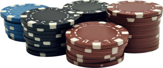 Stacks of Poker Chips in Different Colors