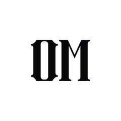 OM monogram logo design letter text name symbol monochrome logotype alphabet character simple logo