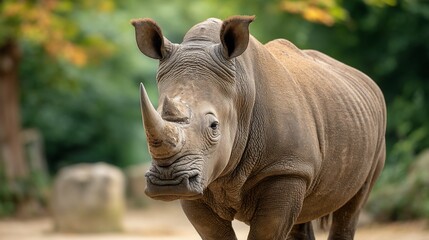 Obraz premium Rhinos Wrinkled Hide in Natural Setting