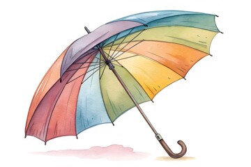 Umbrella watercolor clipart illustration with isolated background