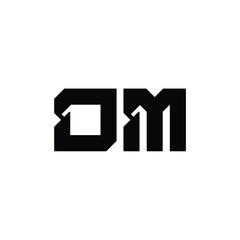OM monogram logo design letter text name symbol monochrome logotype alphabet character simple logo