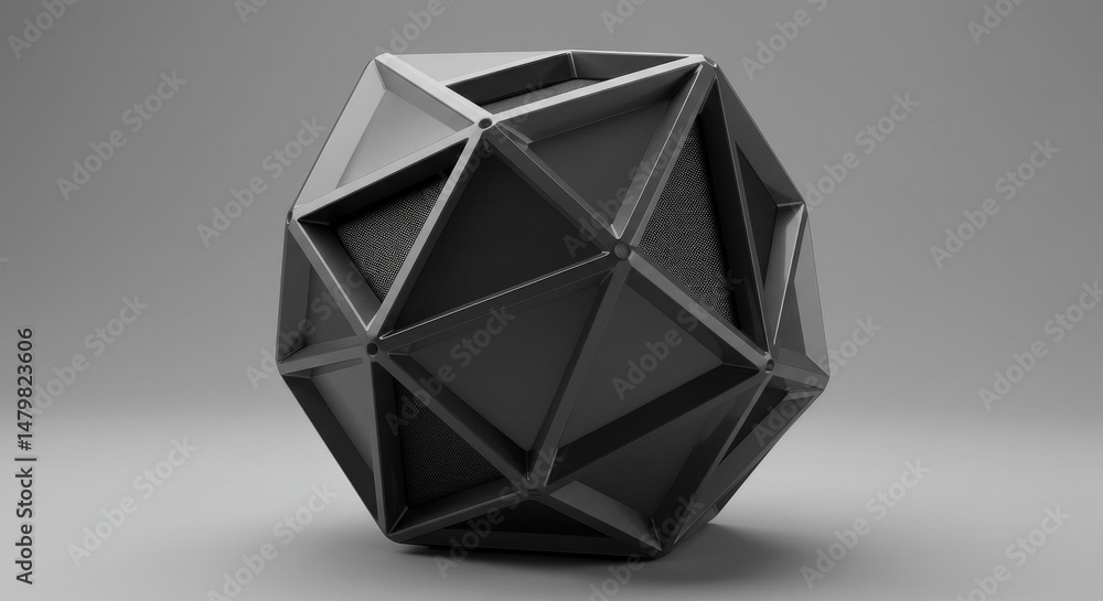 Aufkleber geometric complexity: striking visual of a multifaceted polygon sphere artwork