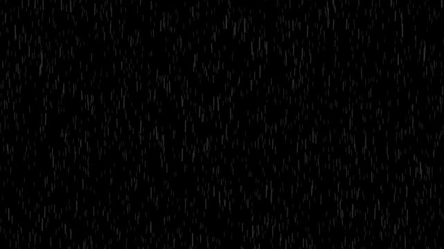 Video of heavy rain falling on black background, heavy rain looping over black background. Isolated Rain Loop on Black and green screen.rain drops, raining stoke footage use black background.