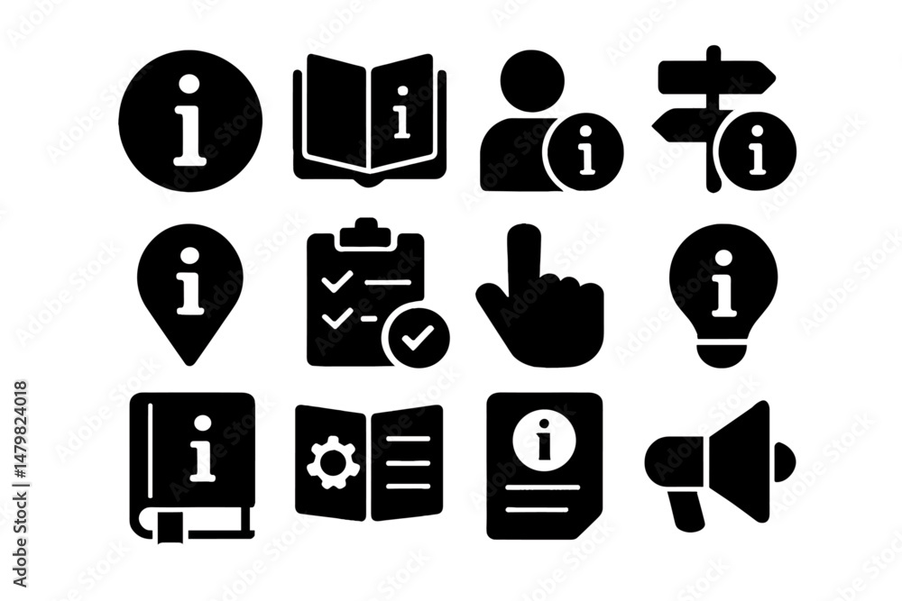 Leinwandbilder set of diverse web icons representing information sharing, navigation, and communication tools for d