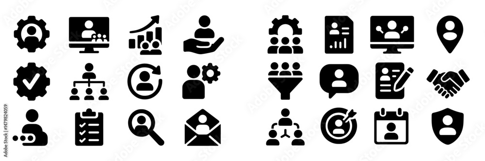 Poster Collection of web icons representing various business and communication concepts for digital projects and applications