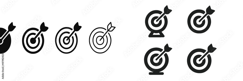 Poster Web icons illustrating target symbols suitable for digital applications and user interfaces in various design projects