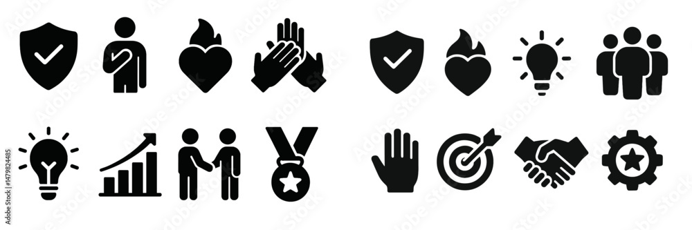 Leinwandbilder Collection of web icons representing various activities and concepts for digital applications