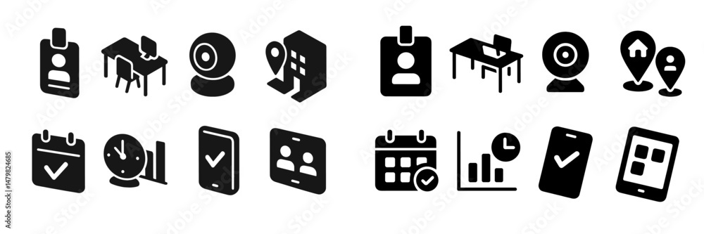 Leinwandbilder set of web icons representing various online activities and tools for improved digital engagement