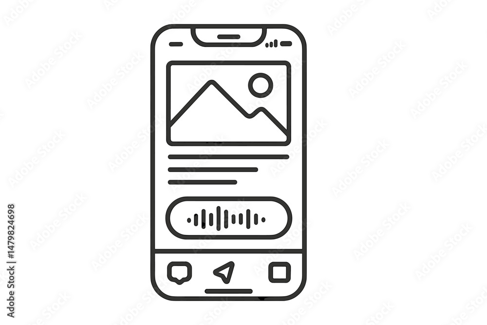 Fototapete Collection of web icons showcasing various mobile app features for user interaction and design