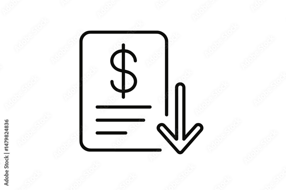 Poster set of web icons featuring financial symbols illustrating cost reduction and budgeting concepts for 