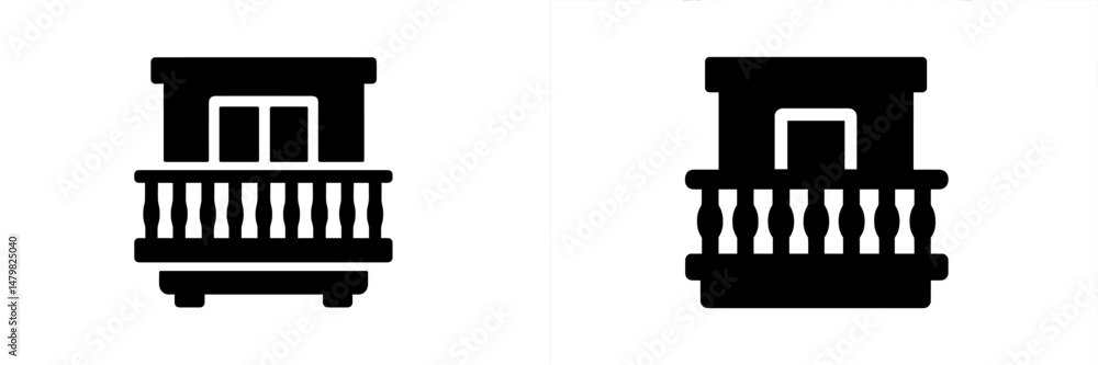 Leinwandbilder collection of web icons featuring balcony designs suitable for modern digital applications and inter