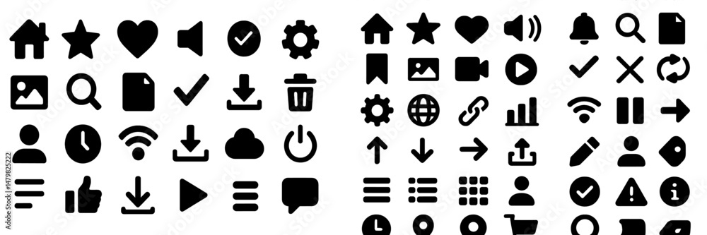Fototapete collection of web icons suitable for various online applications and digital platforms