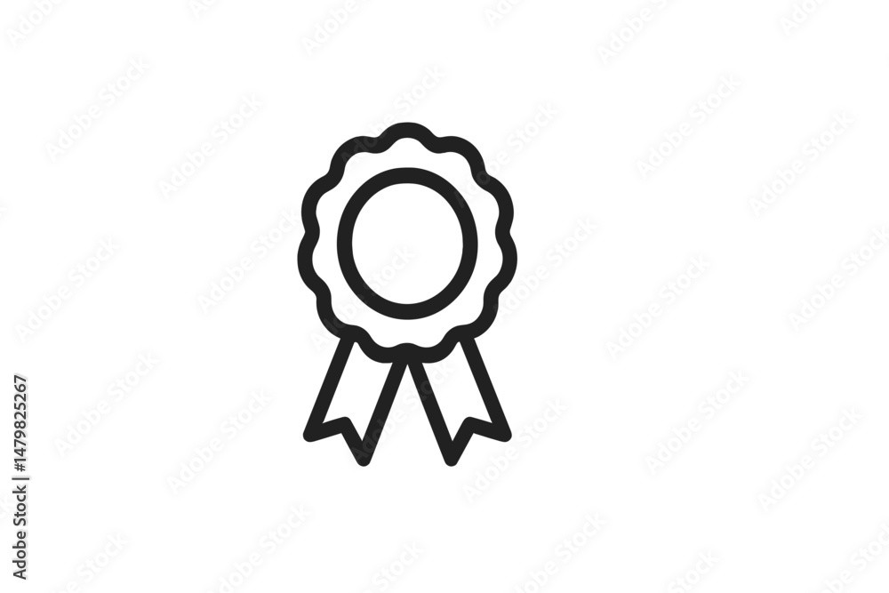 Aufkleber set of web icons featuring a simple outline design for a ribbon award symbolizing achievement and re