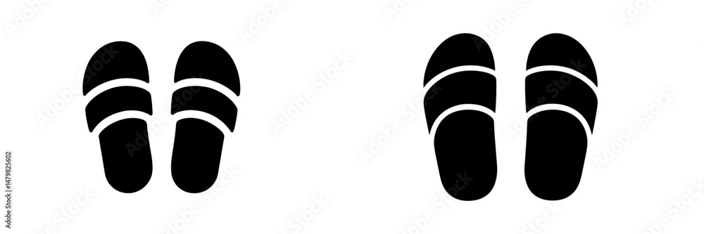 Aufkleber Set of black web icons representing foot sandals designed for user interface applications and digital platforms