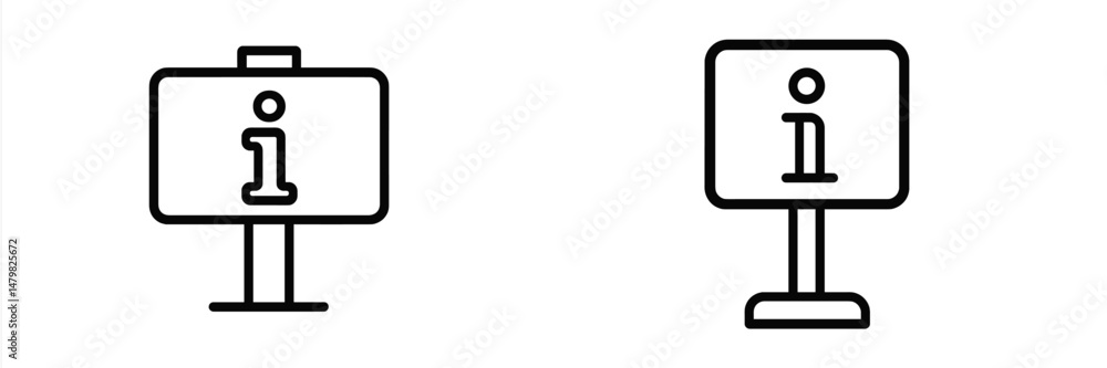 Poster Collection of web icons featuring information signs designed for digital use in various applications and platforms
