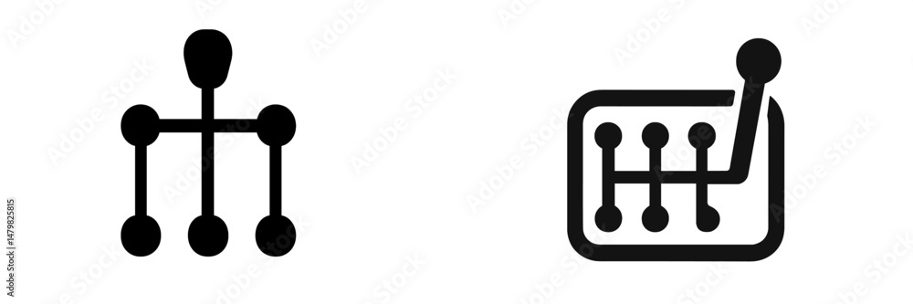 Poster Collection of abstract web icons representing connectivity and user interface designs for digital applications