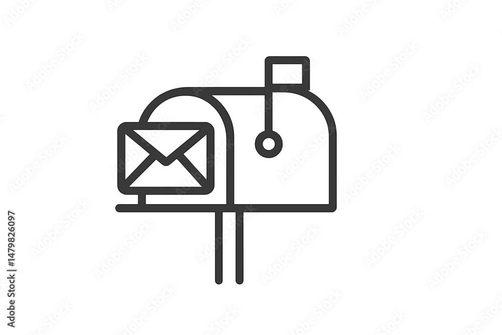 Aufkleber Web icons set featuring a mailbox symbol with an envelope design for communication and messaging applications