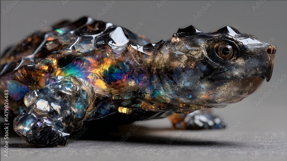 Poster close-up of a colorfully colored animal showcasing unique features and vibrant patterns