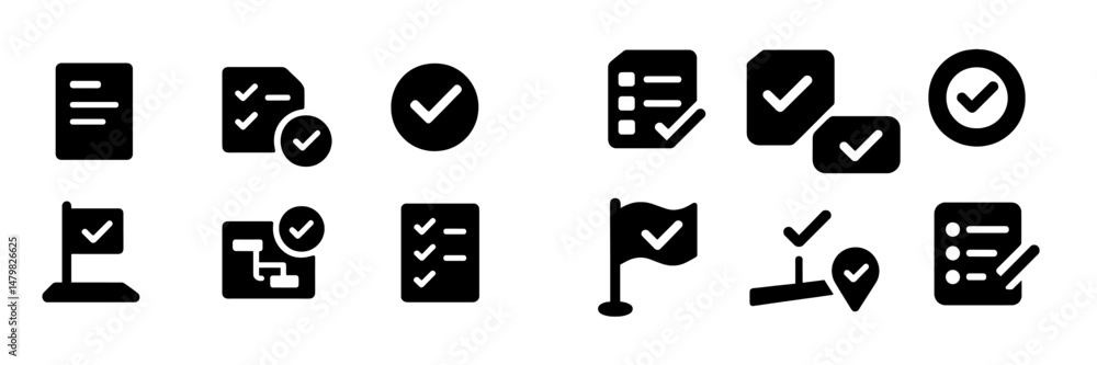 Leinwandbilder collection of web icons representing tasks, checklists, and organization tools for digital environme