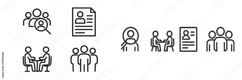 Aufkleber collection of web icons representing collaboration, teamwork, and user profiles for digital applicat