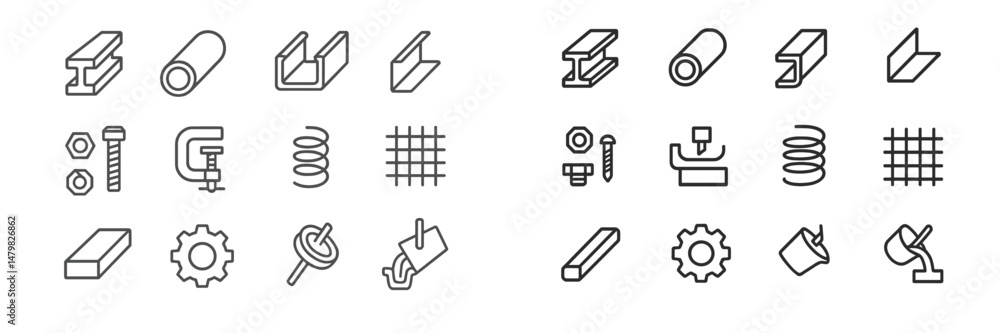 Poster collection of web icons featuring various design elements for digital projects and user interfaces
