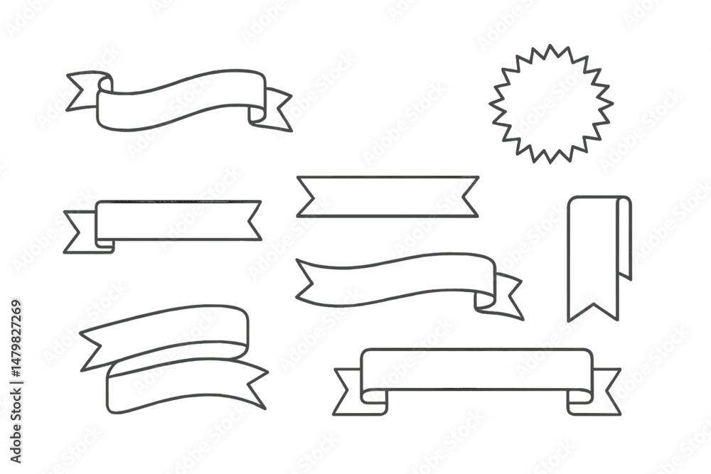 Leinwandbilder collection of web icons featuring various ribbon and badge designs for customizable graphic use